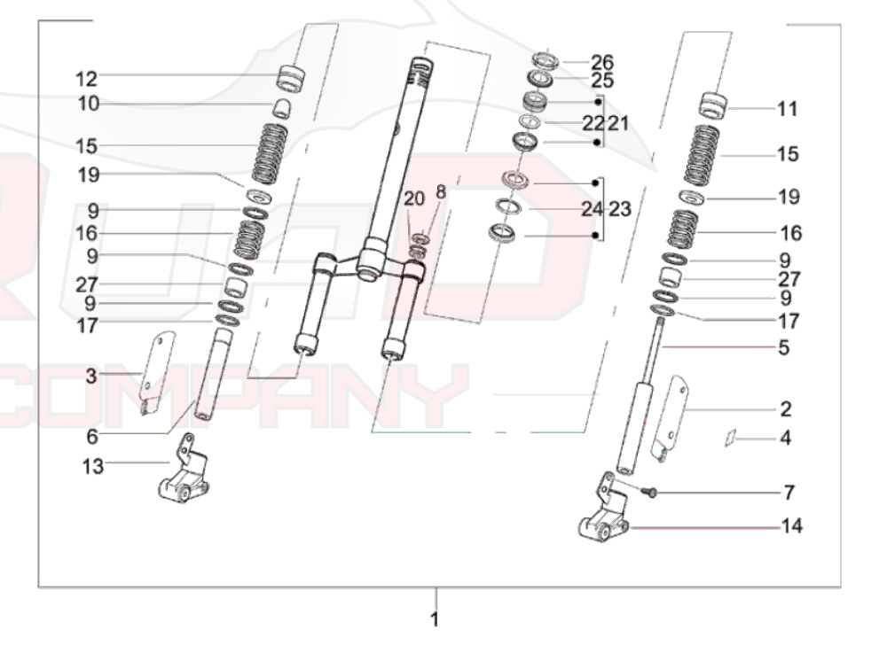 Stoßdämpfer hinten verstellbar komplett für Piaggio TPH 125 M02-2 Takt 95-03