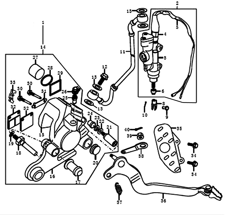 Kreidler Supermoto/Enduro 125 Bremsanlage hinten Scheibenbremse Ersatzteile