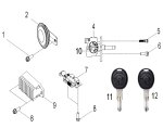 Zündschloss/Schlüsselrohlinge, Regler & Hupe VIN TAC63300 Variante1
