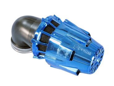 Luftfilter Polini Air Box 37mm 90° Chrom blau
