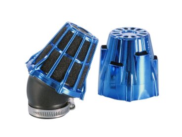 Luftfilter Polini Air Box 37mm 30° Chrom blau