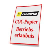 Anforderung Zweitschrift Betriebserlaubnis/COC-Papier...