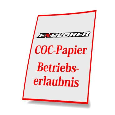 Anforderung Zweitschrift Betriebserlaubnis/COC-Papier für Explorer Roller