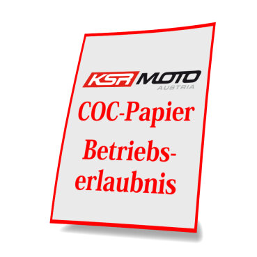Anforderung Zweitschrift Betriebserlaubnis/COC-Papier für KSR Moto Zweiräder
