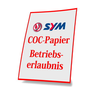 Anforderung Zweitschrift Betriebserlaubnis/COC-Papier für SYM Roller