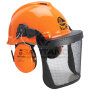 Kopfschutz-Kombination Peltor, Ausführung: mit Visier Edelstahl 5C (rostfreies Drahtgitter), Farbe: orange
