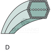 Doppelkeilriemen Typ D GRANIT, für MTD Mähwerk 40" N-Deck (102cm), Heckauswurf, weitere