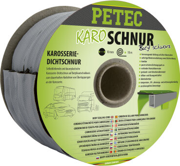 Karo-Schnur Karosseriedichtschnur Buthyl Rund schwarz PETEC 10mm x 10 m